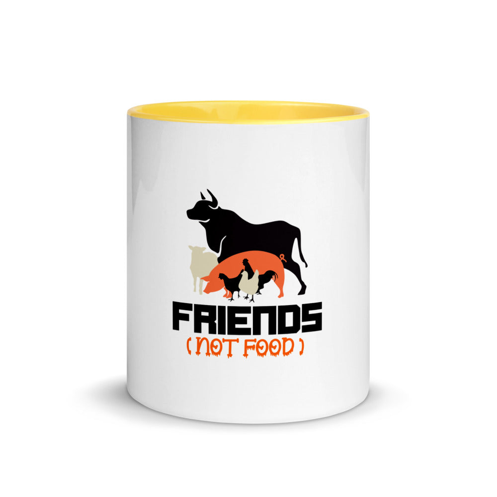 FRIENDS NOT FOOD - Mug with Color Inside