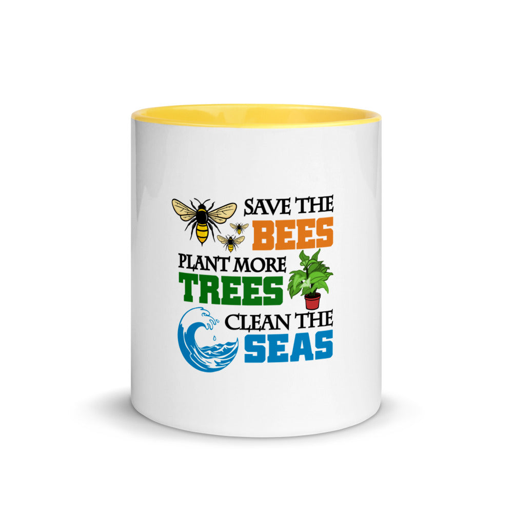 SAVE THE BEES - Mug with Color Inside