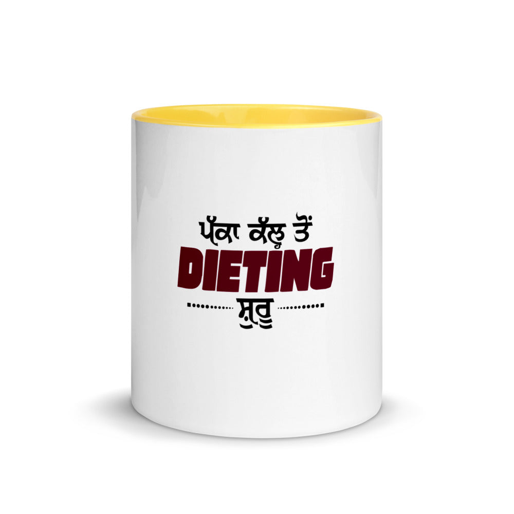 PAKKA KAL TO DIETING SHURU - Mug with Color Inside