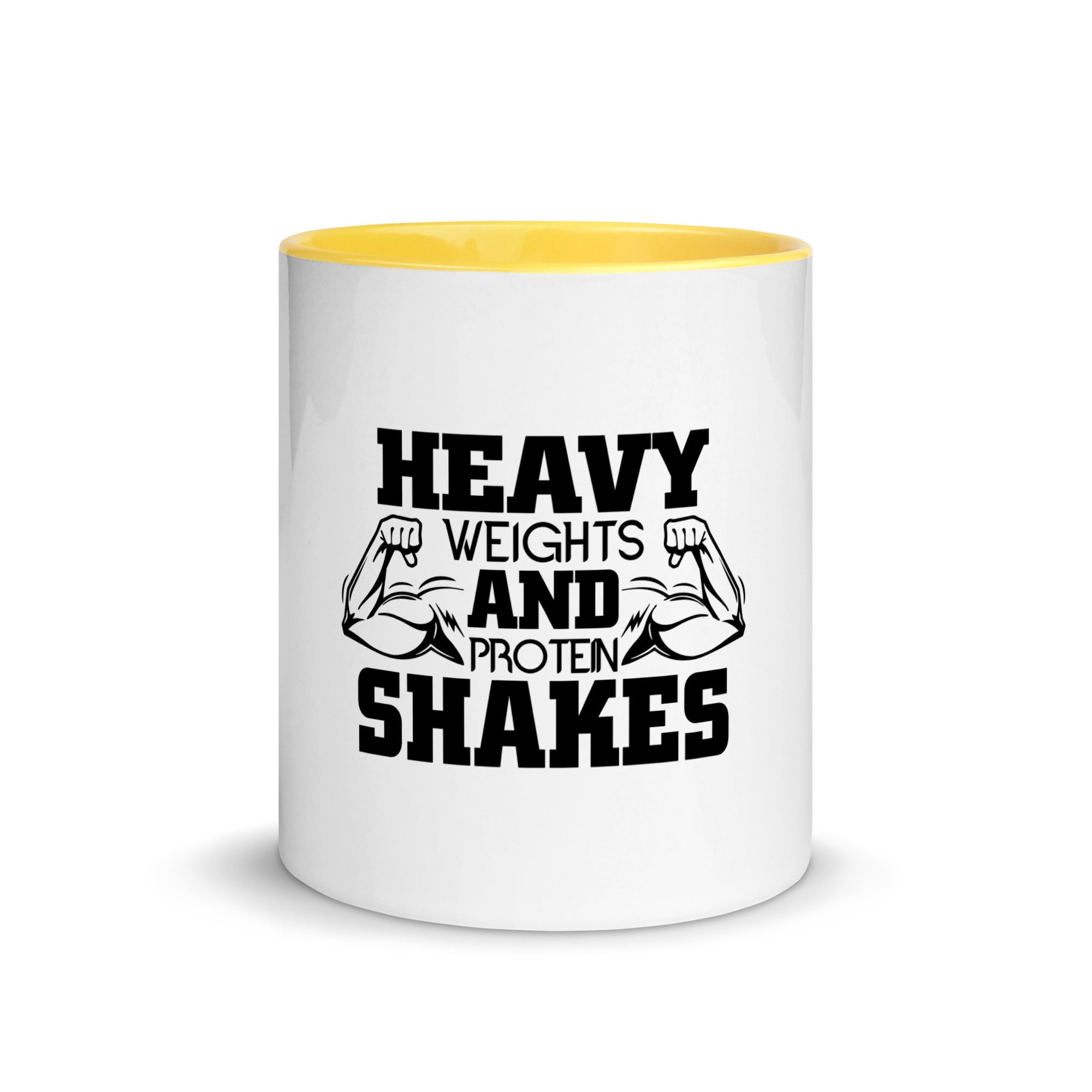 HEAVY WEIGHTS AND PROTEIN SHAKES - Mug with Color Inside