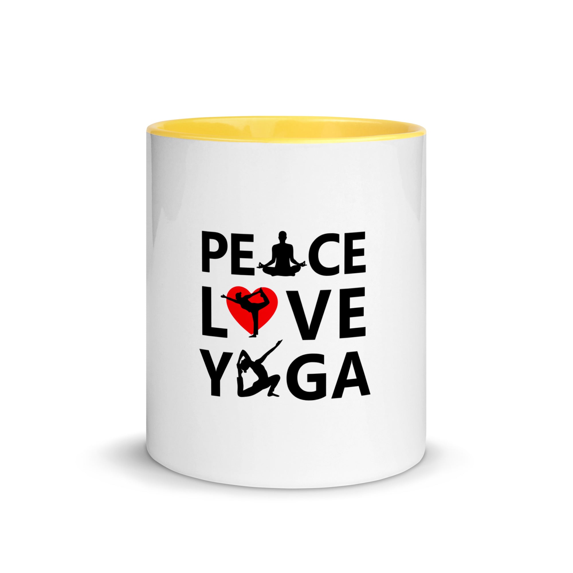 PEACE LOVE YOGA - Mug with Color Inside