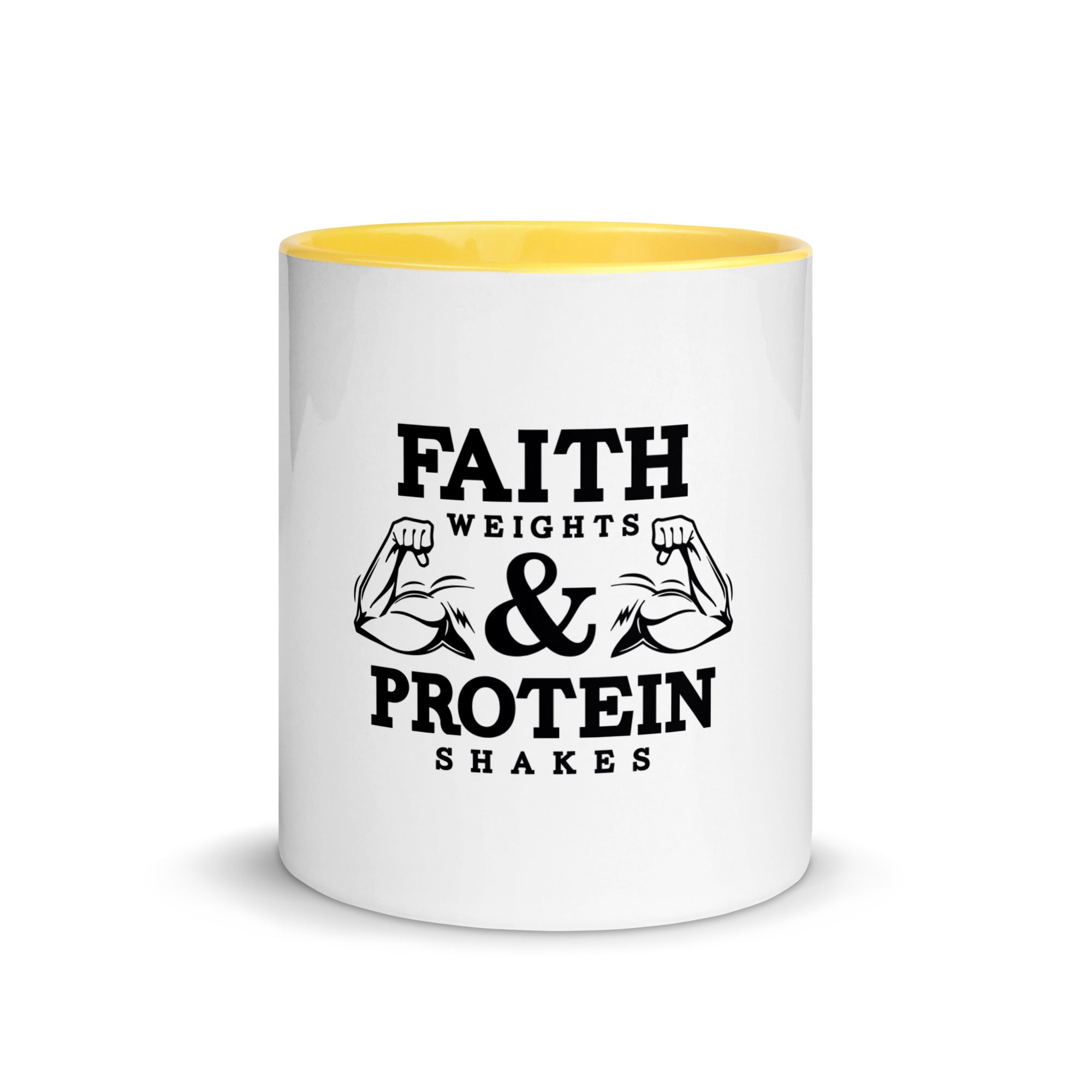 FAITH WEIGHTS & PROTEIN SHAKES - Mug with Color Inside