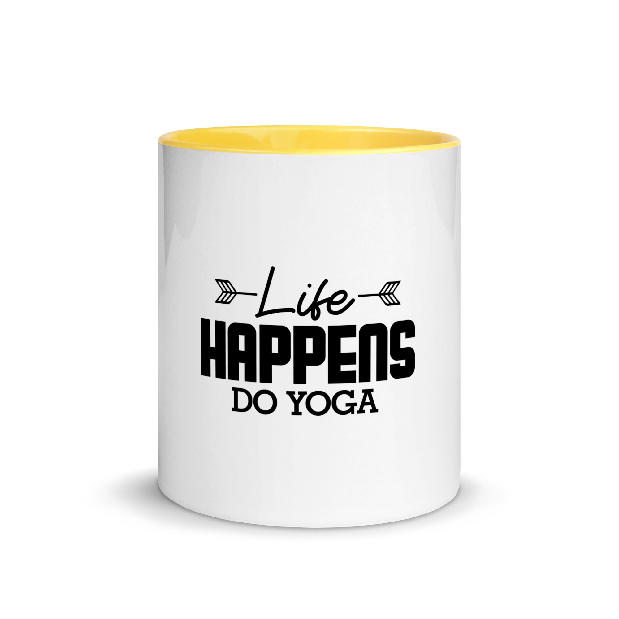 LIFE HAPPENS DO YOGA - Mug with Color Inside