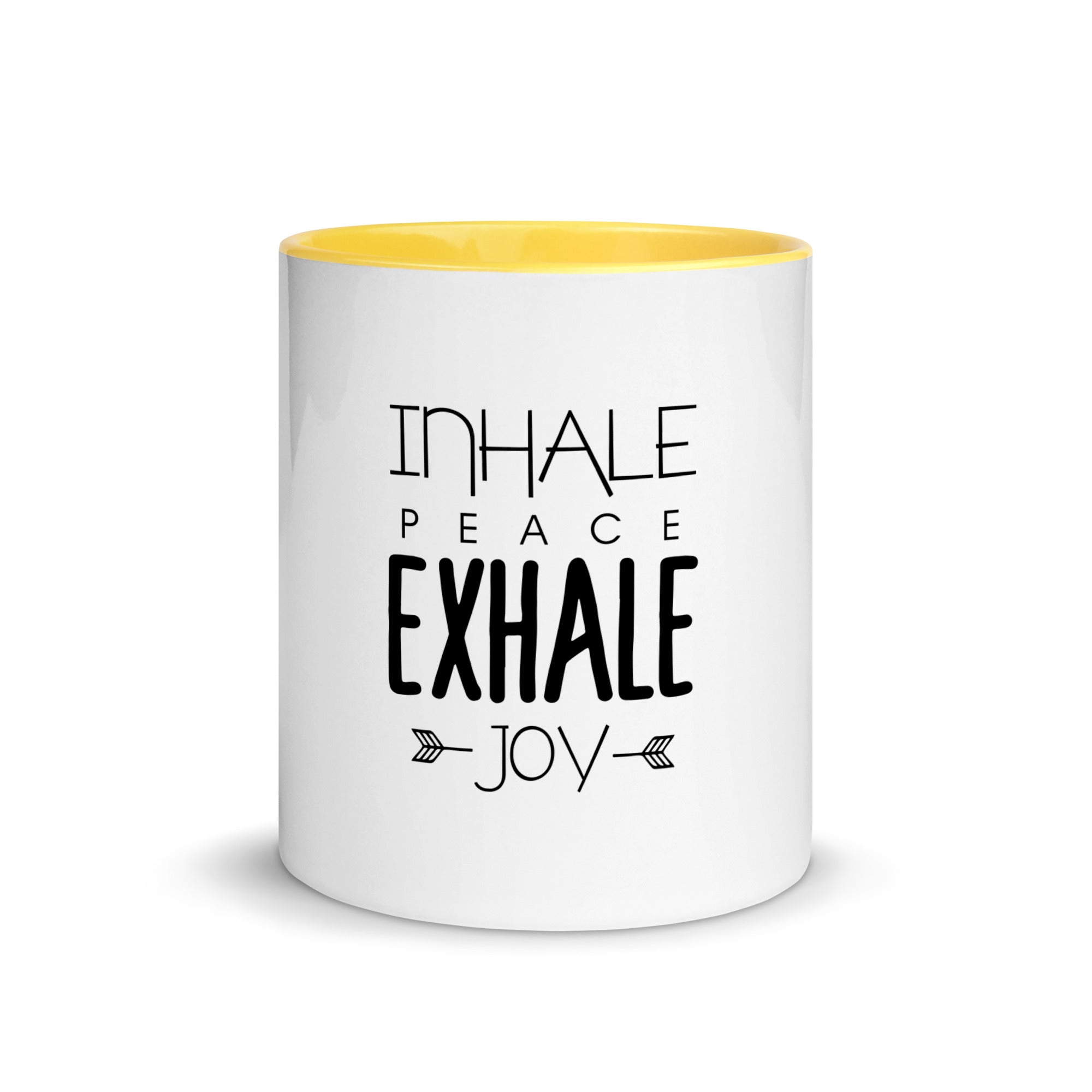 INHALE PEACE EXHALE JOY - Mug with Color Inside