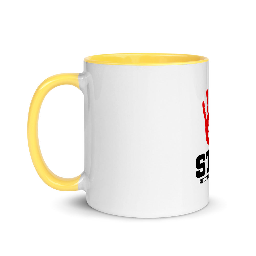 STOP ANIMAL CRUELTY - Mug with Color Inside