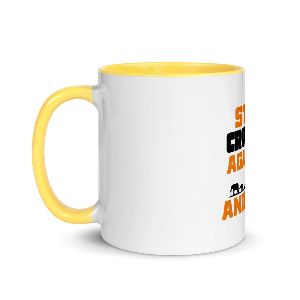 STOP CRUELTY AGAINST ANIMALS - Mug with Color Inside