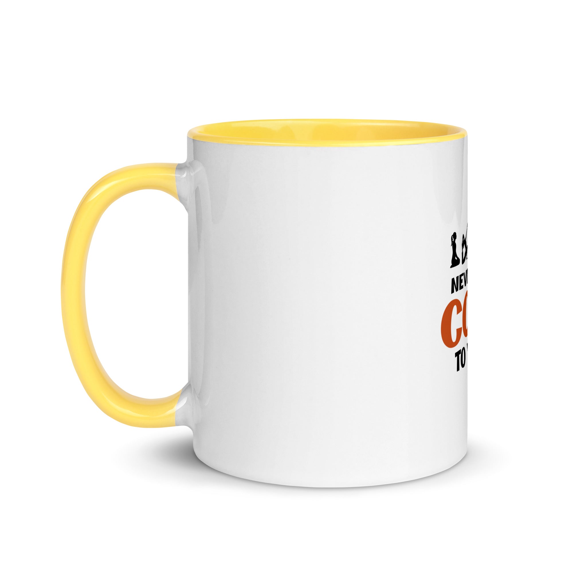 NEVER TOO COOL TO YOGA - Mug with Color Inside