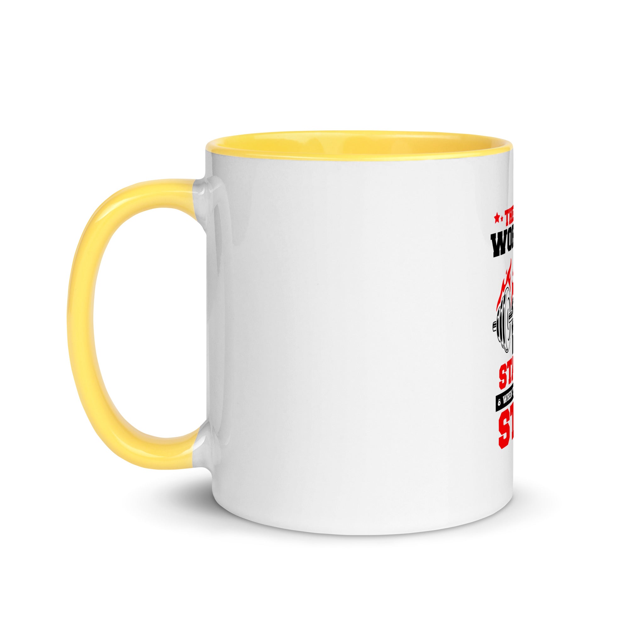 THE REAL WORKOUT STARTS - Mug with Color Inside