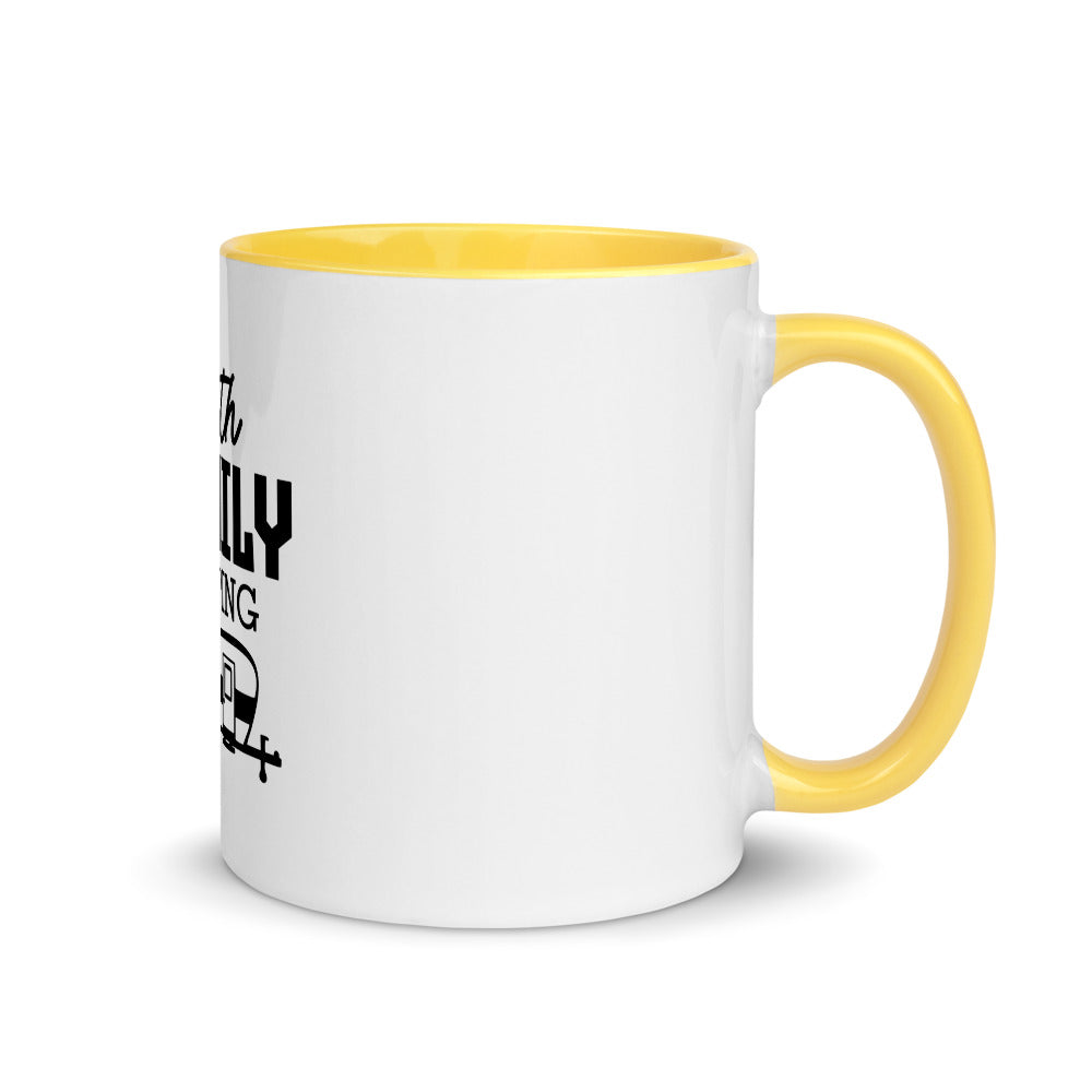 Family Camping- Mug with Color Inside