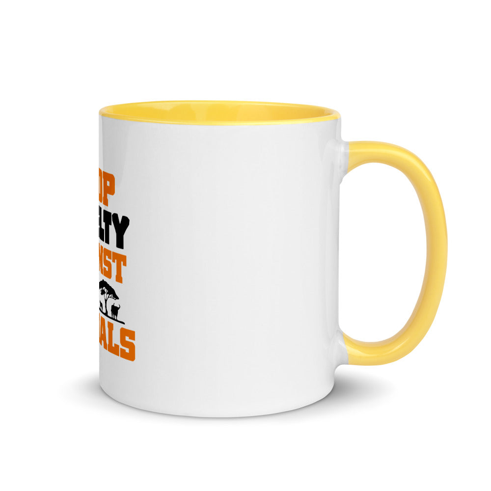 STOP CRUELTY AGAINST ANIMALS - Mug with Color Inside