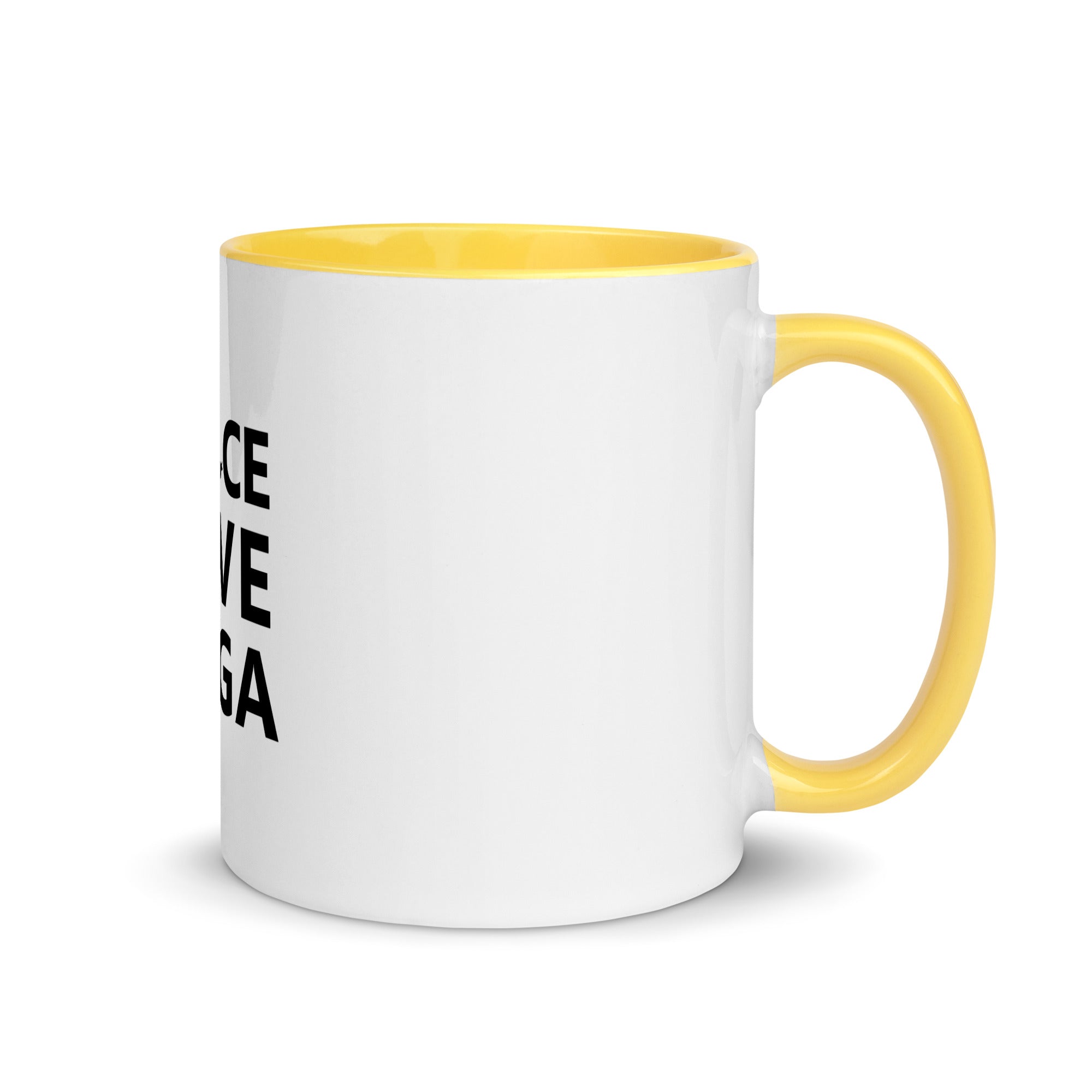 PEACE LOVE YOGA - Mug with Color Inside