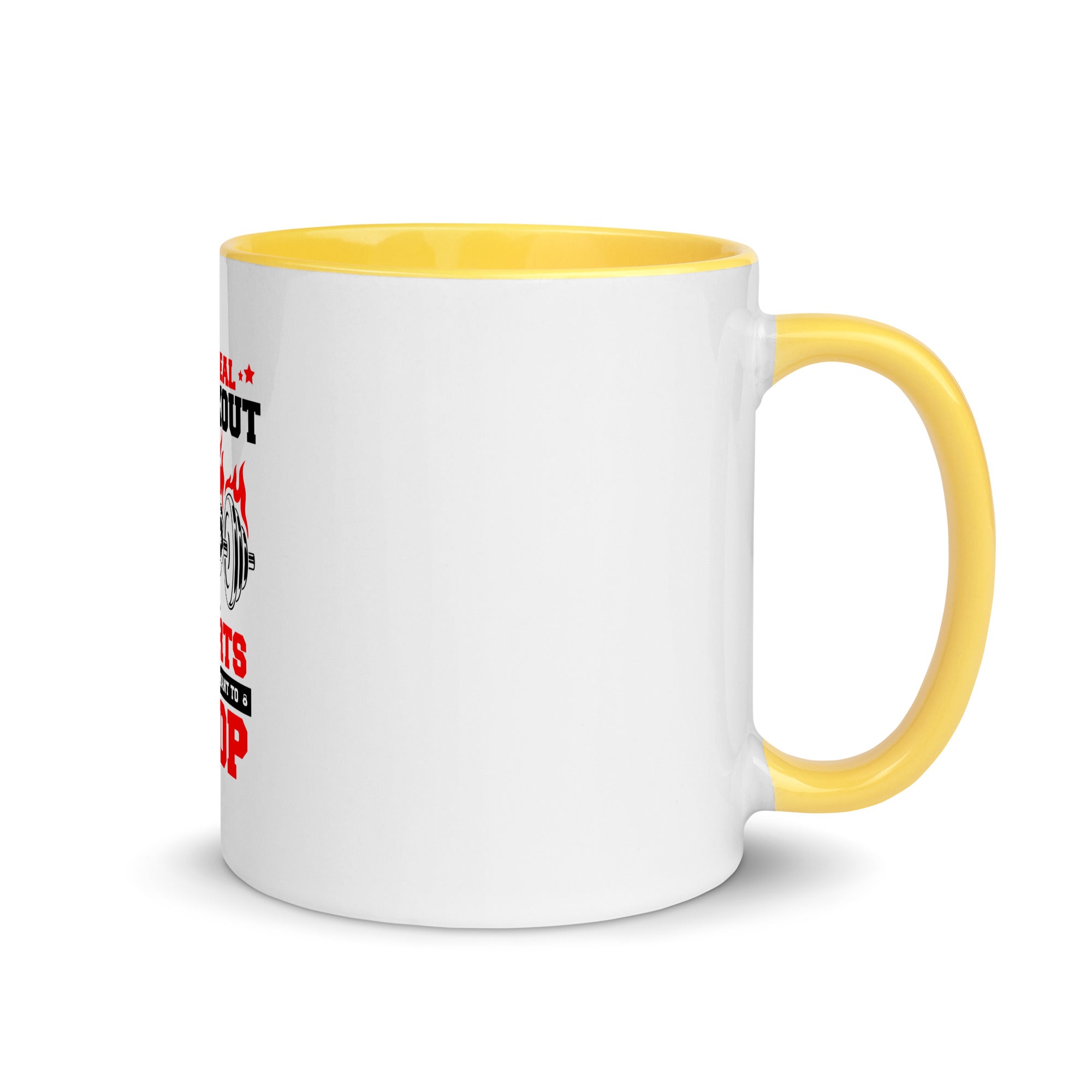 THE REAL WORKOUT STARTS - Mug with Color Inside
