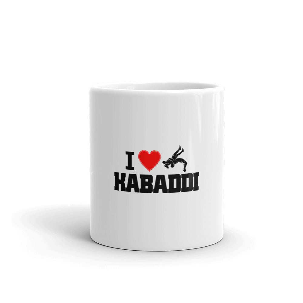 I LOVE KABADDI - White glossy mug