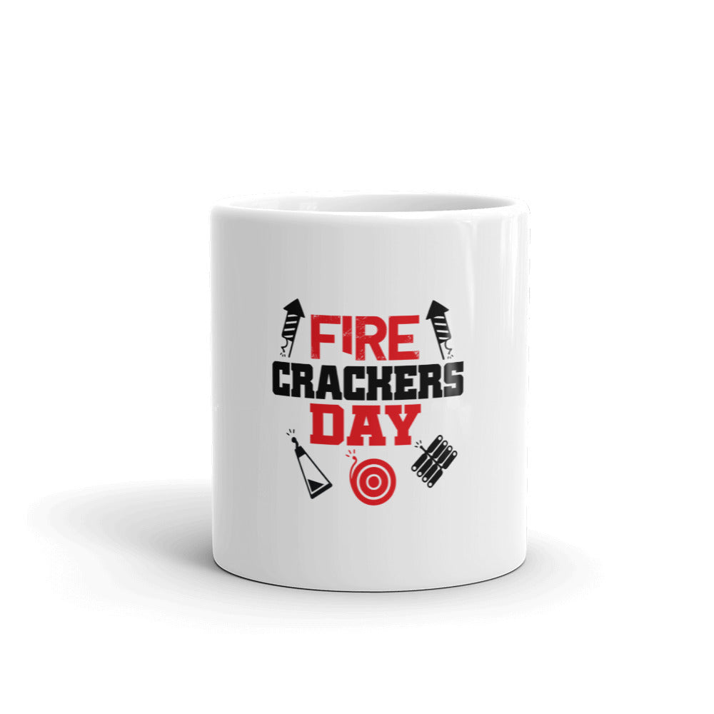 FIRE CRACKERS DAY - White glossy mug