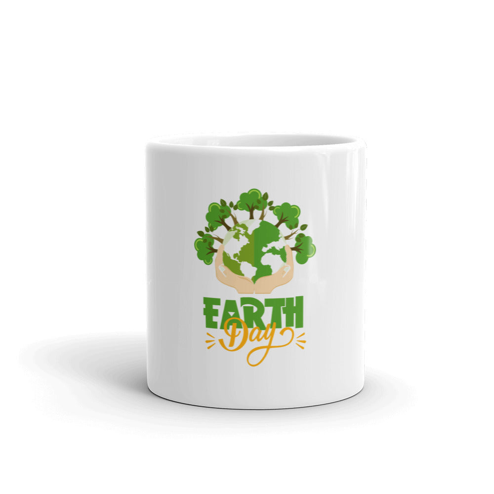 EARTH DAY - White glossy mug