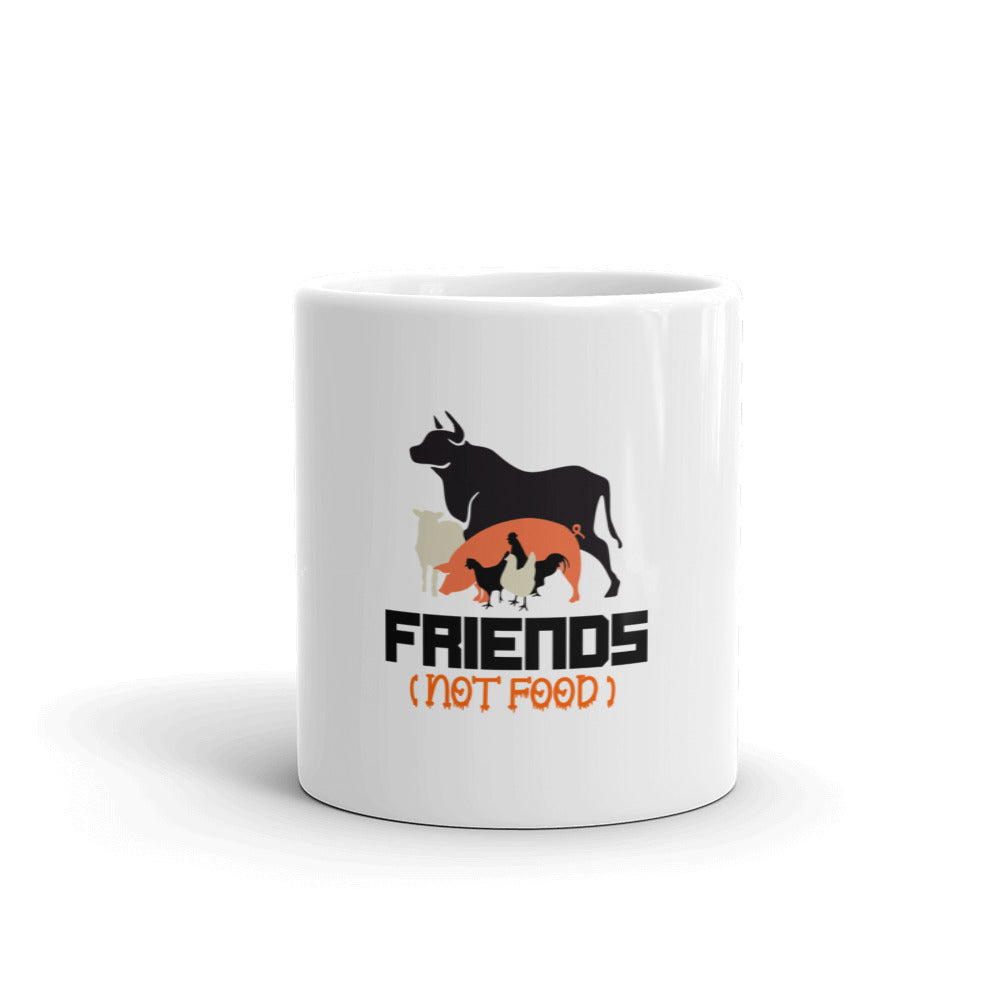 FRIENDS NOT FOOD - White glossy mug