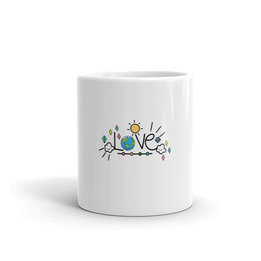 LOVE EARTH - White glossy mug