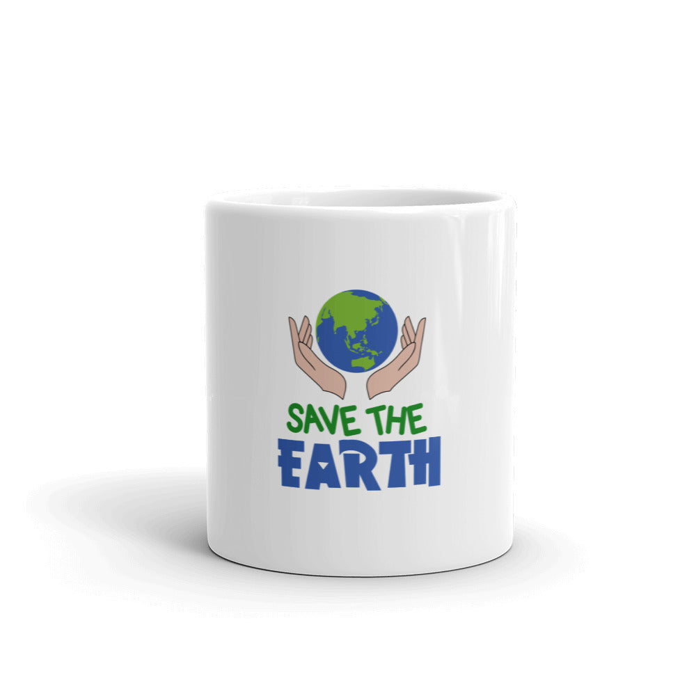 SAVE THE EARTH - White glossy mug