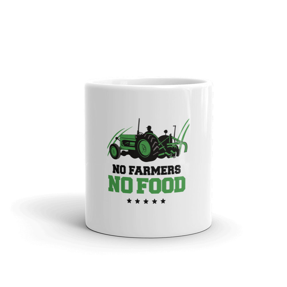 NO FARMERS NO FOOD - White glossy mug