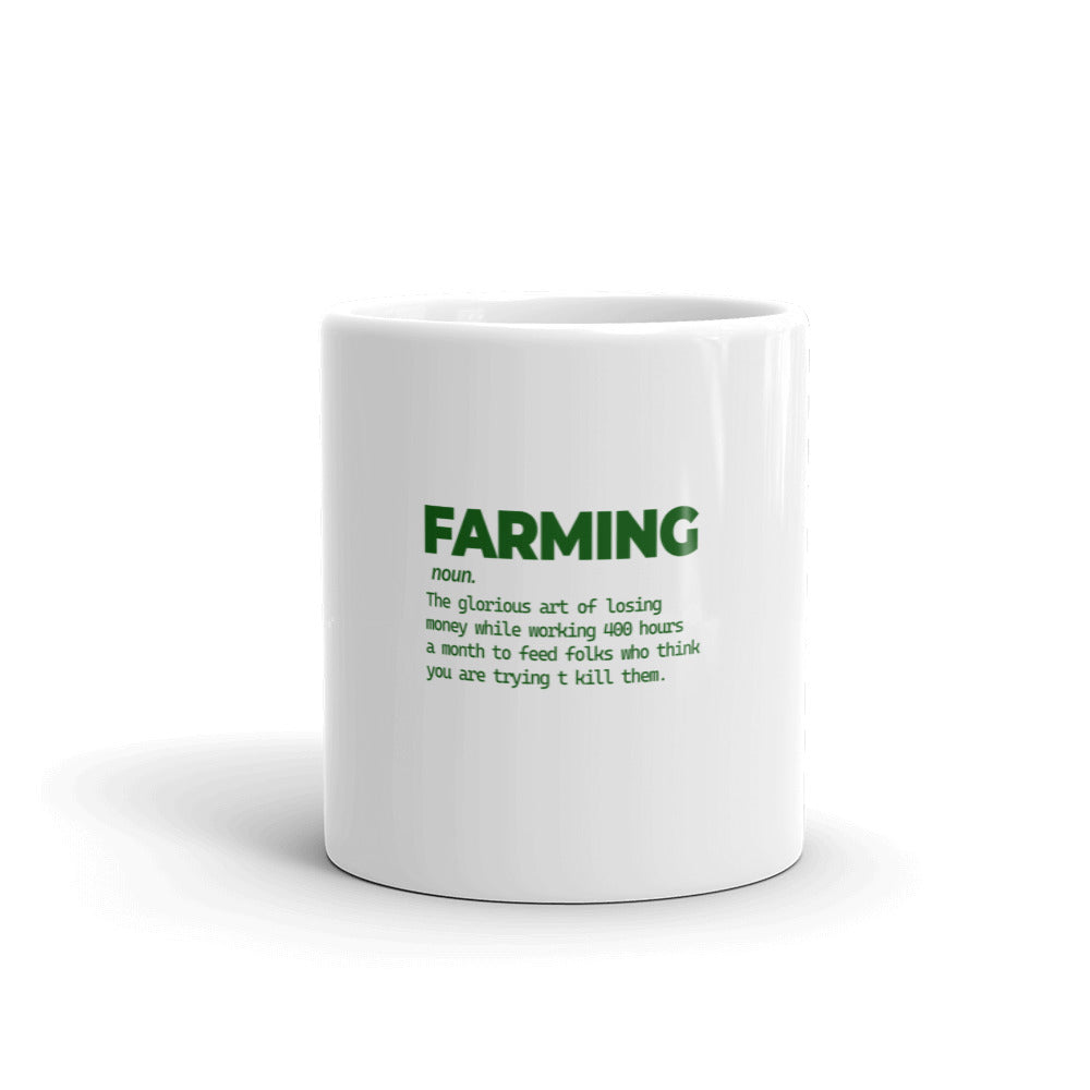 FARMING - White glossy mug