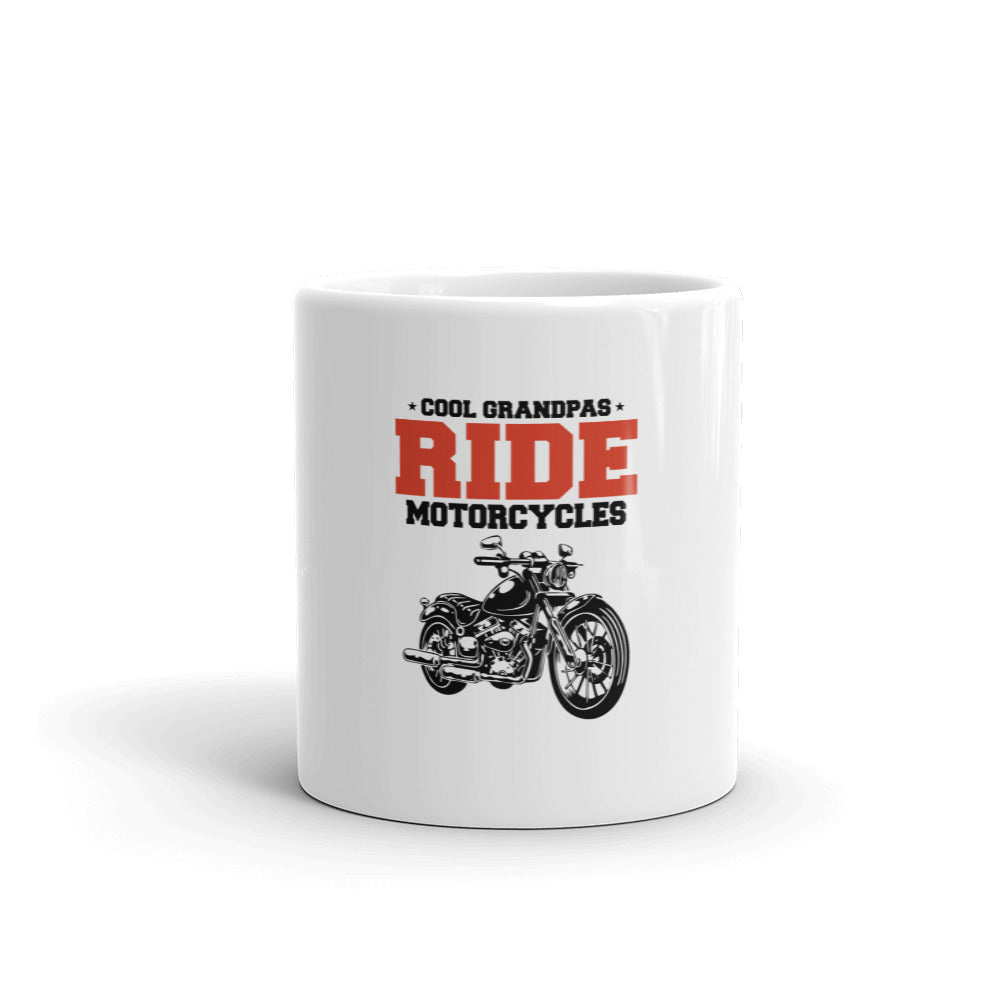 COOL GRANDPAS RIDE MOTORCYCLES - White glossy mug