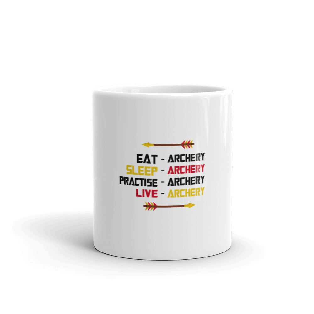 EAT-ARCHERY... - White glossy mug