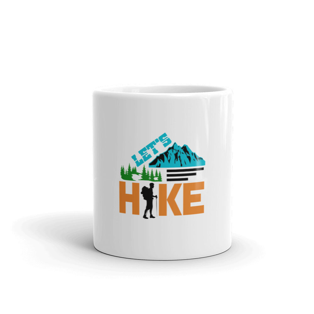 LET'S HIKE - White glossy mug