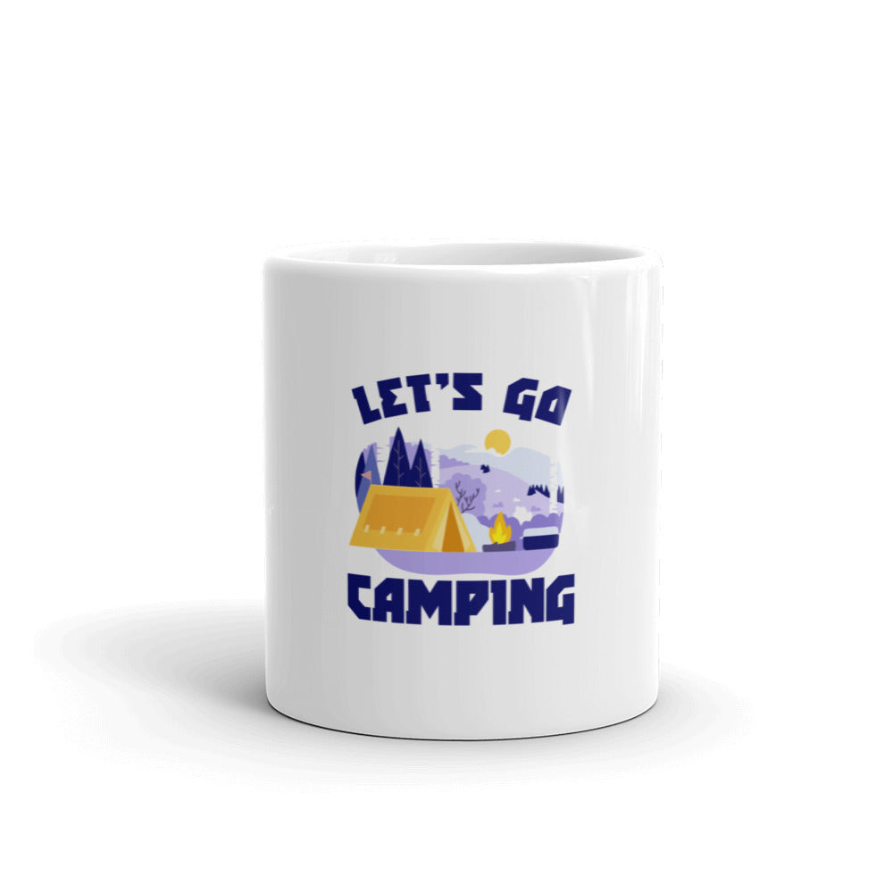 LET'S GO CAMPING - White glossy mug