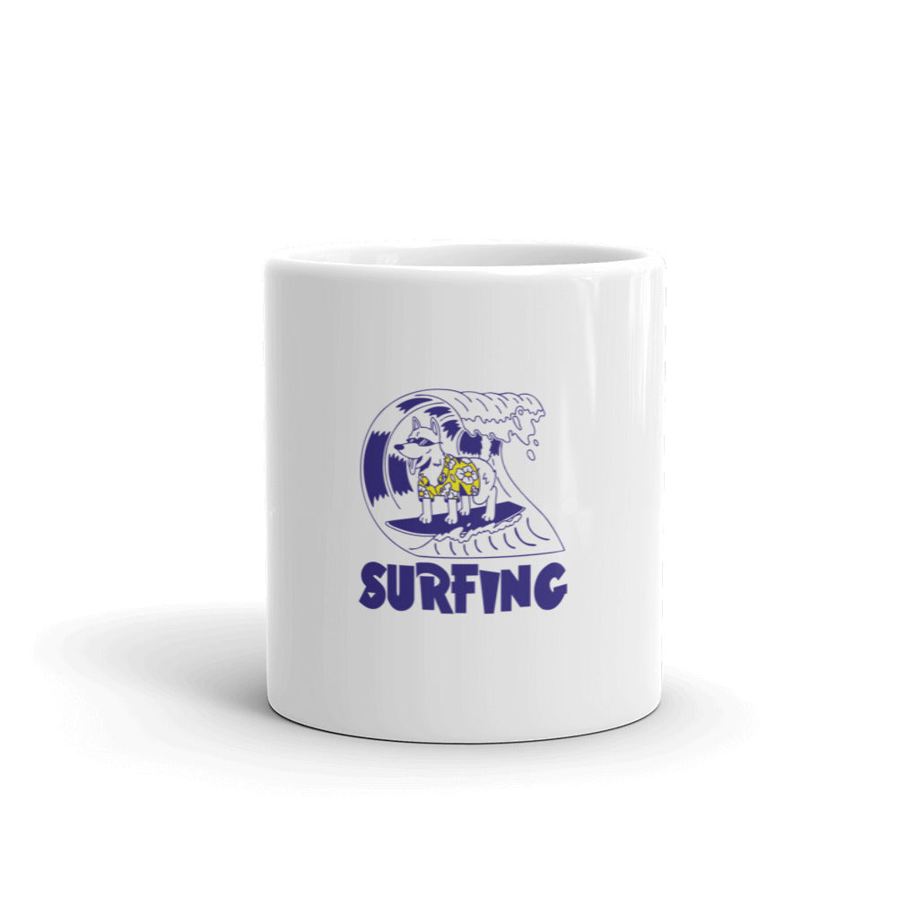 SURFING - White glossy mug