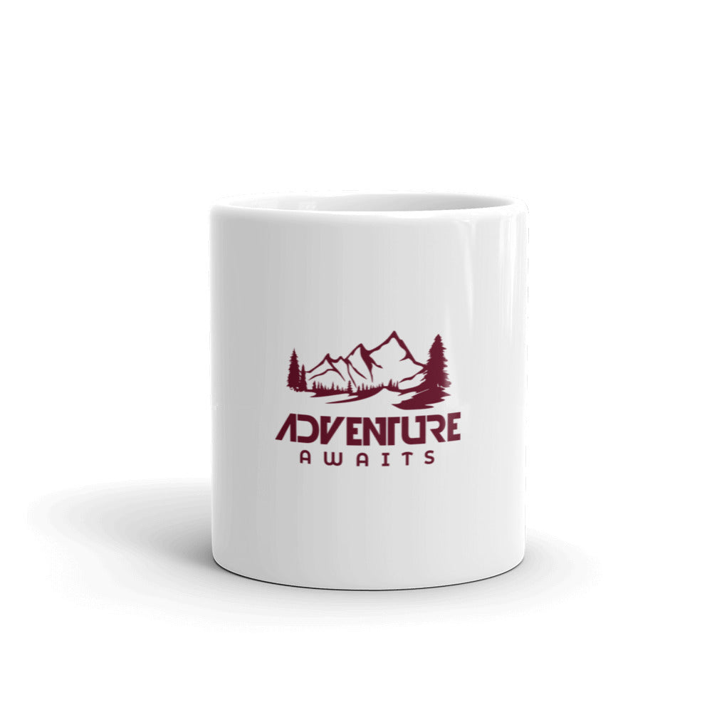 ADVENTURE AWAITS - White glossy mug