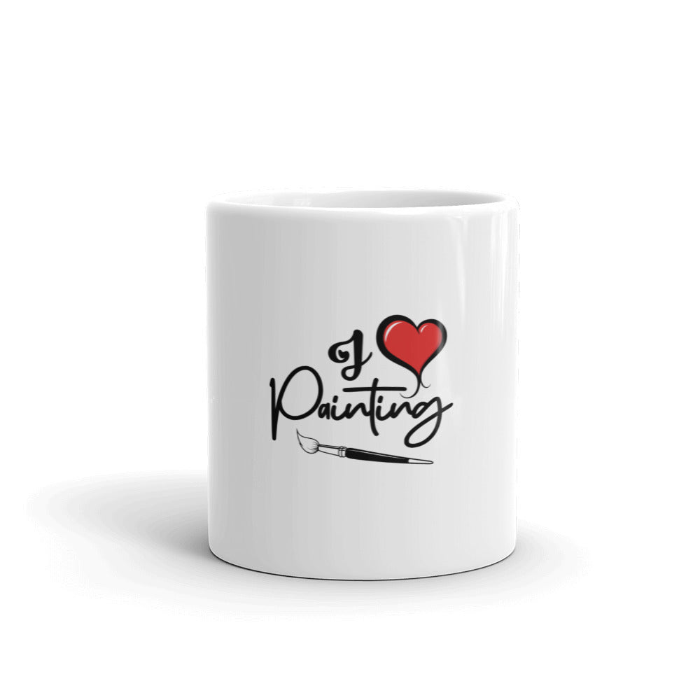 I LOVE PAINTING - White glossy mug