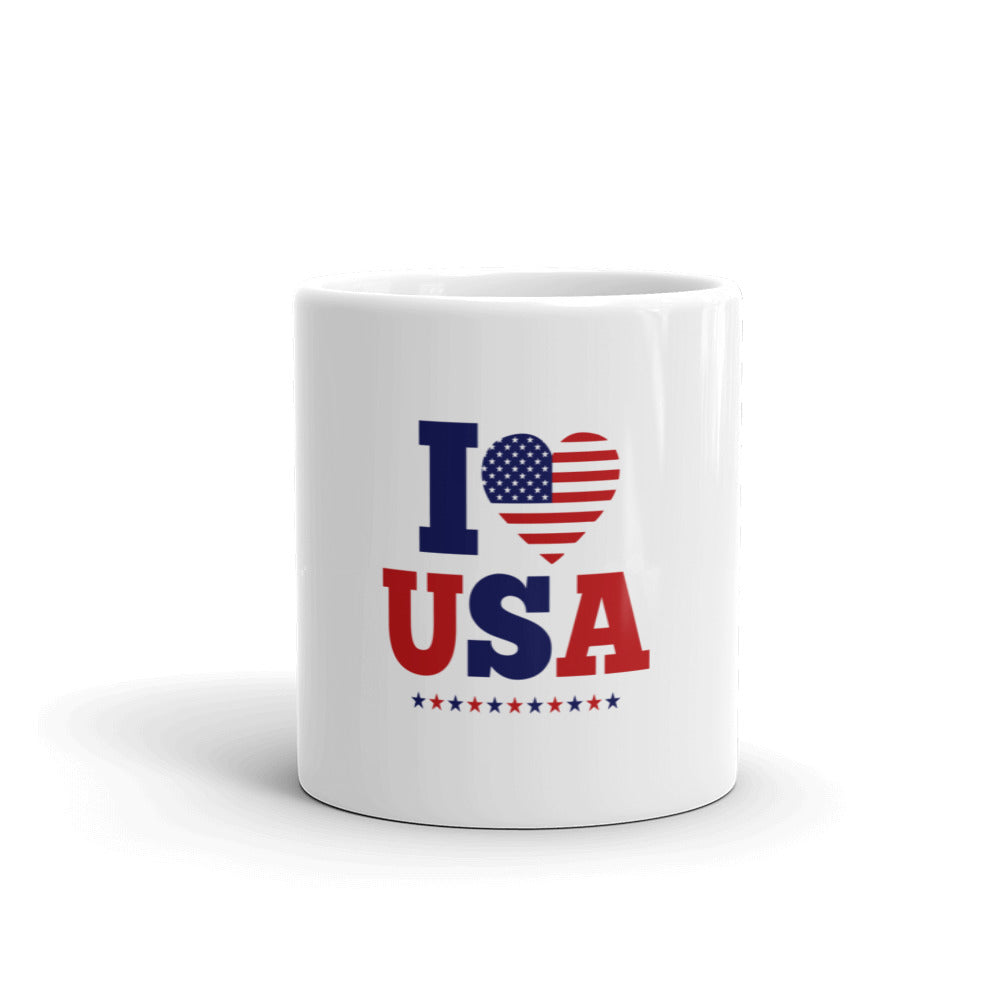 I LOVE USA - White glossy mug