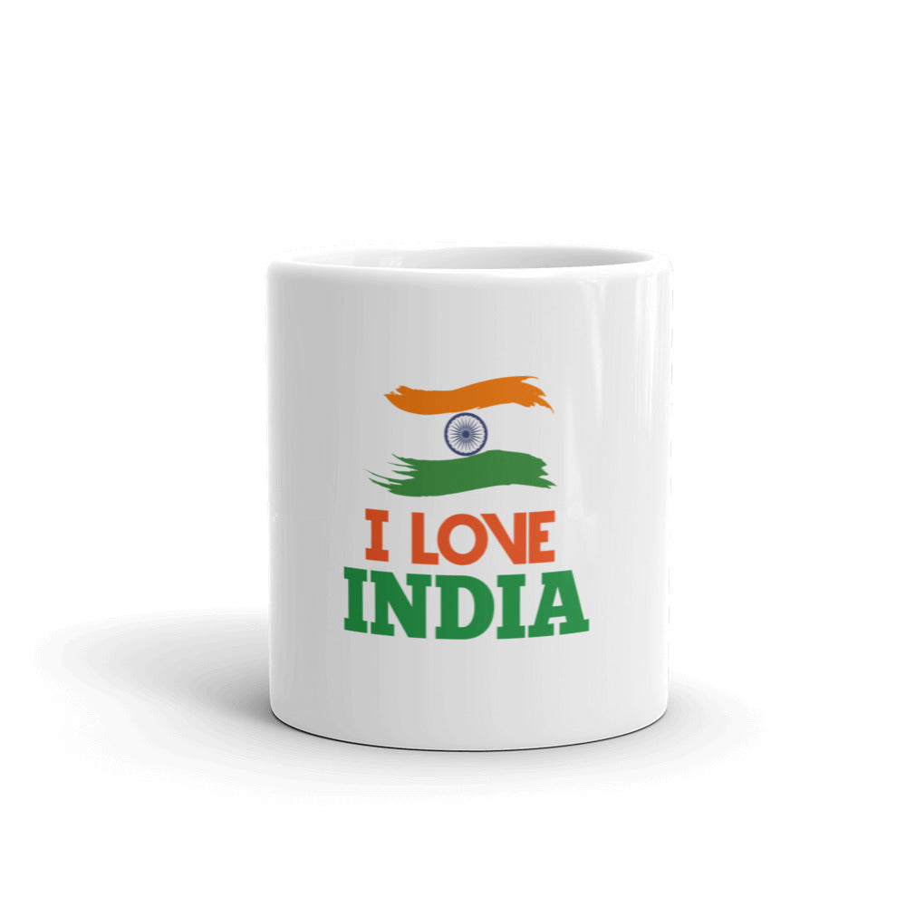 I LOVE INDIA - White glossy mug
