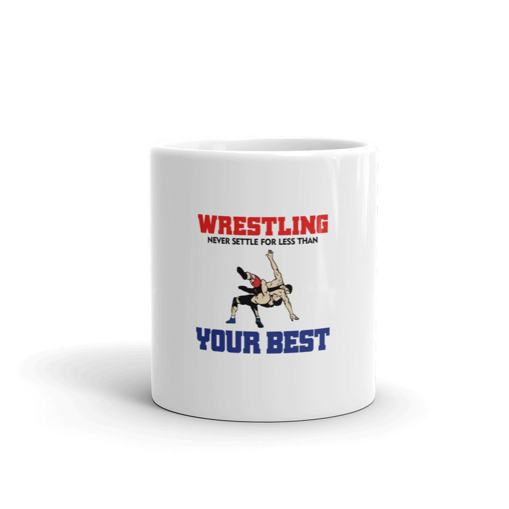 WRESTLING - White glossy mug