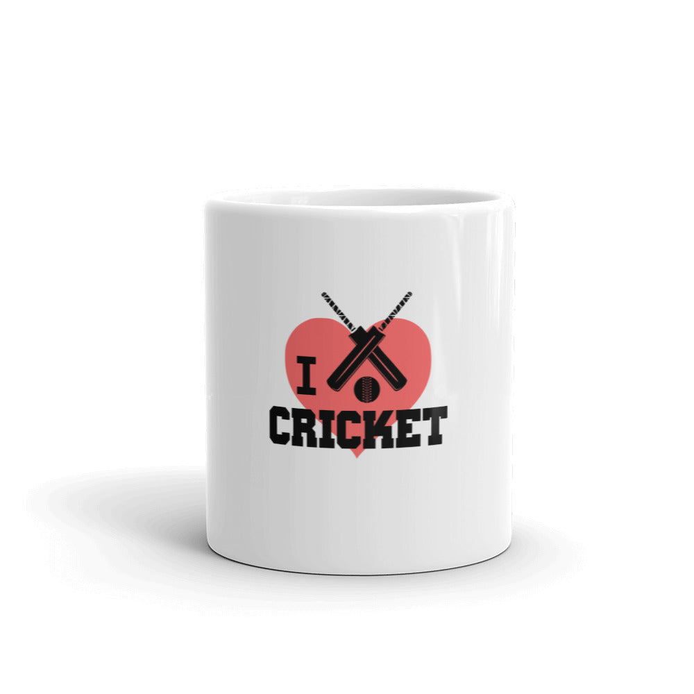 I LOVE CRICKET - White glossy mug