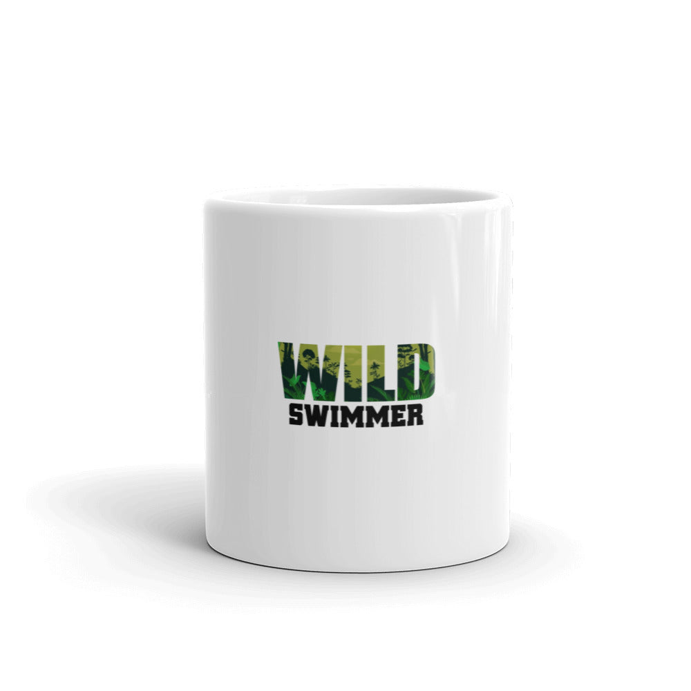 WILD SWIMMER - White glossy mug