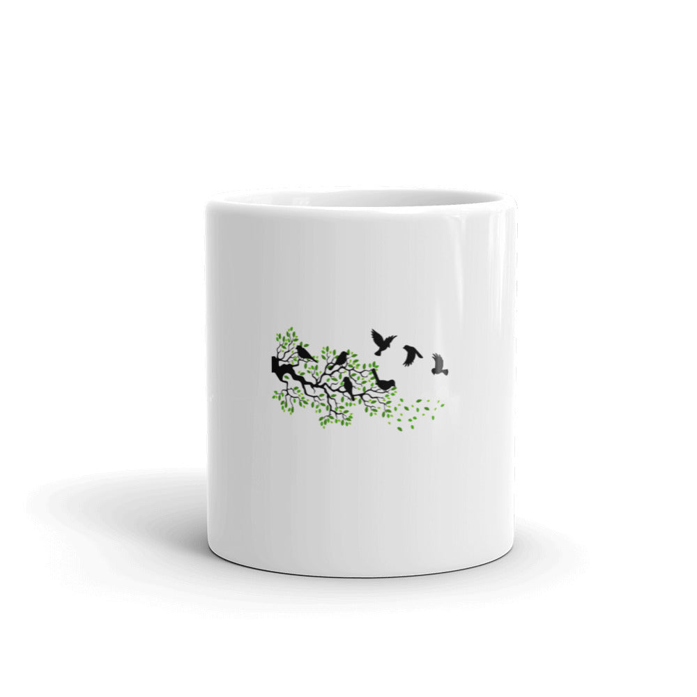 SPARROWS - White glossy mug