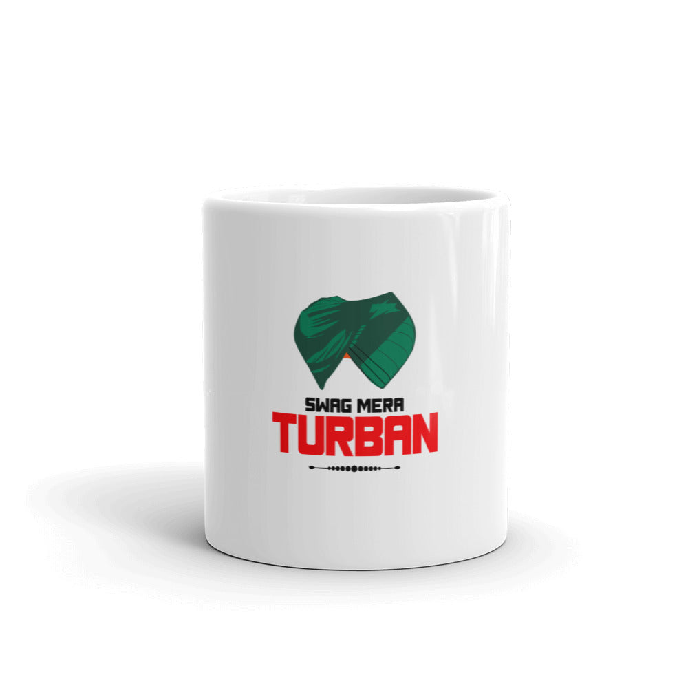 SWAG MERA TURBAN - White glossy mug