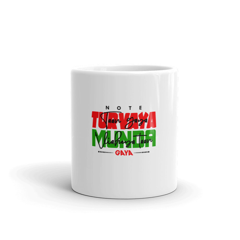 NOTE TURVAYA TAAN GAYA - White glossy mug