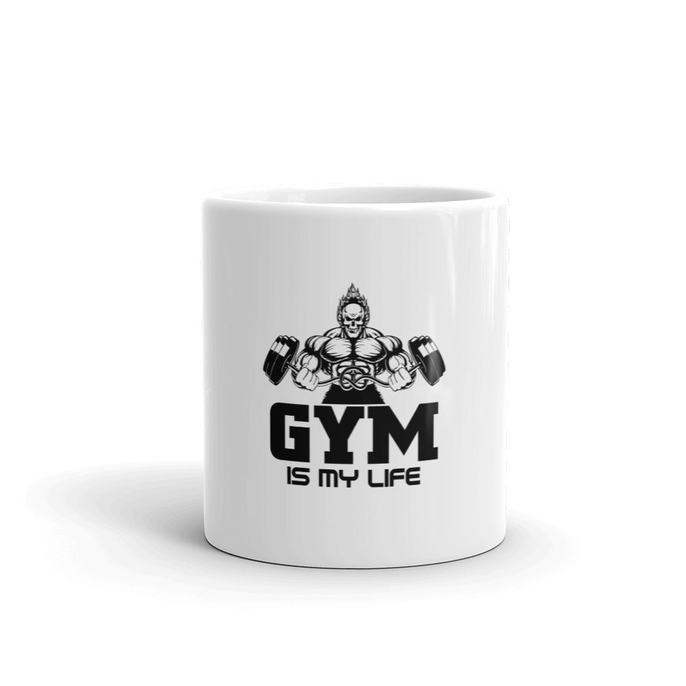 GYM IS MY LIFE - White glossy mug