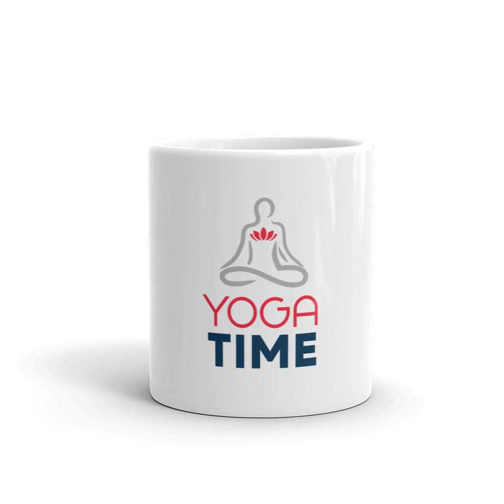 YOGA TIME - White glossy mug