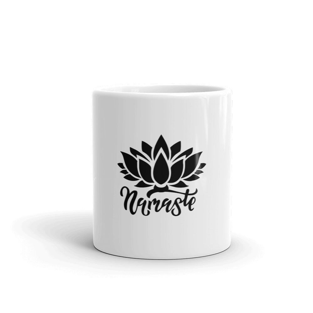 NAMASTE - White glossy mug
