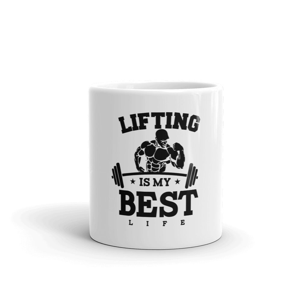 LIFTING IS MY BEST LIFE - White glossy mug