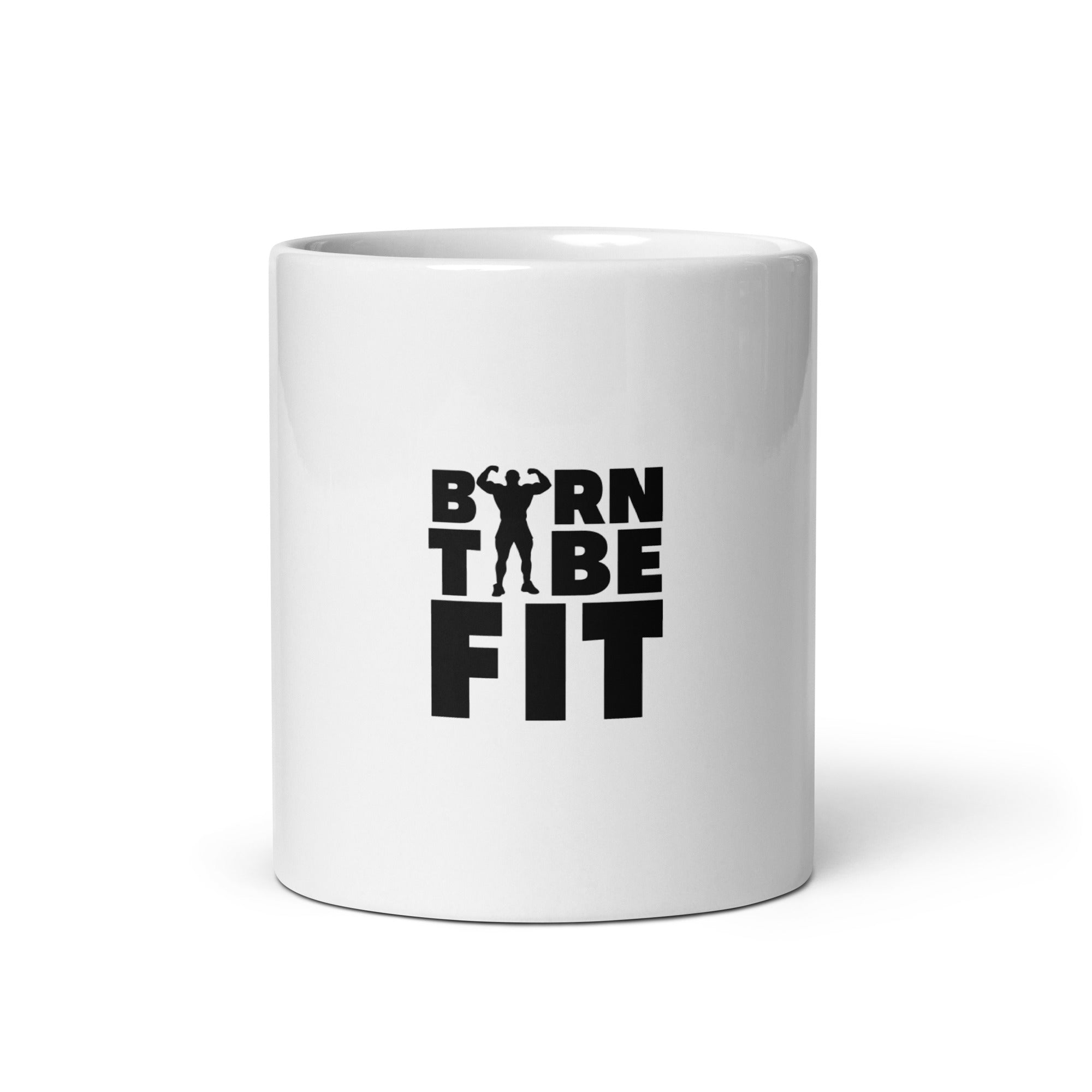 BORN TO BE FIT- White glossy mug