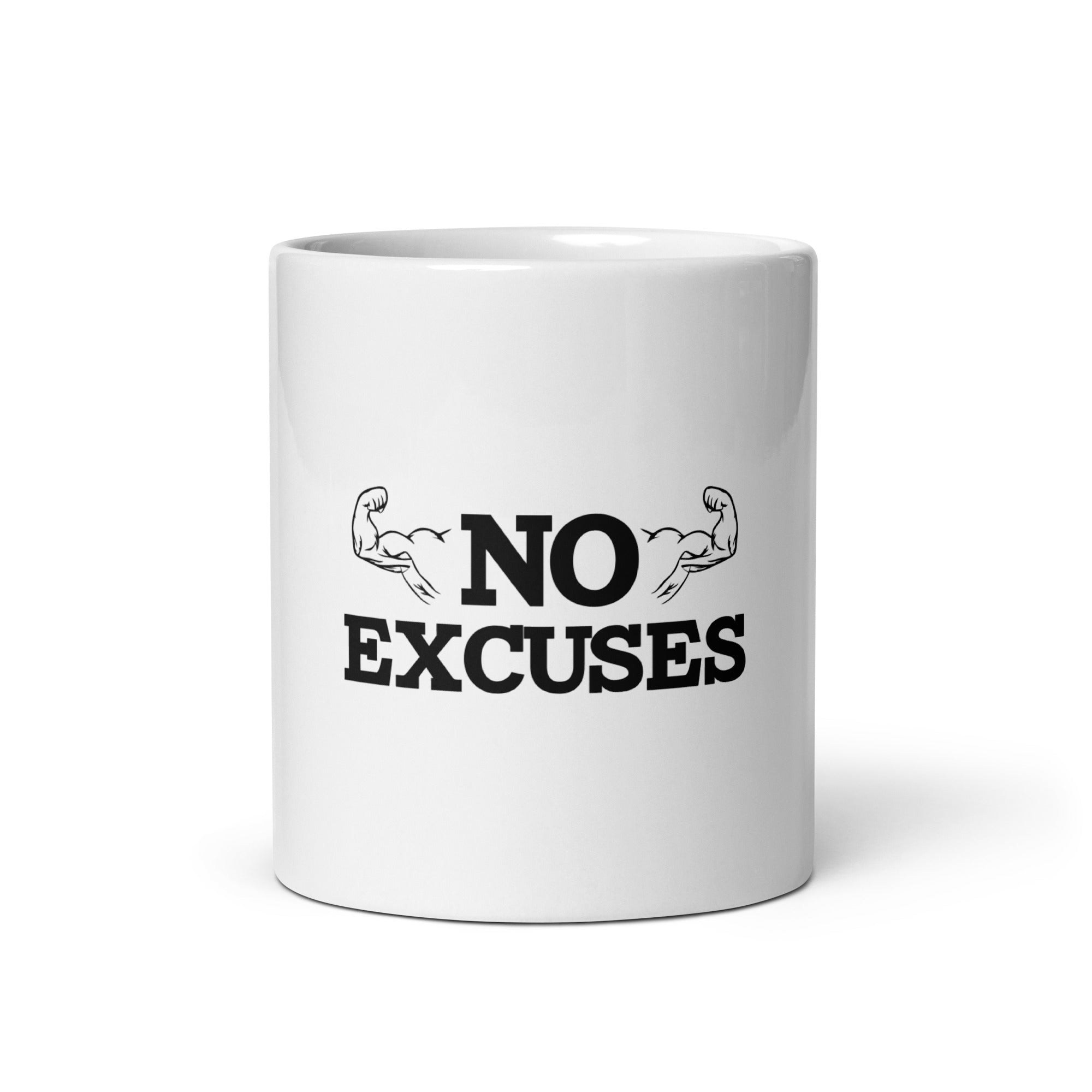 NO EXCUSES - White glossy mug