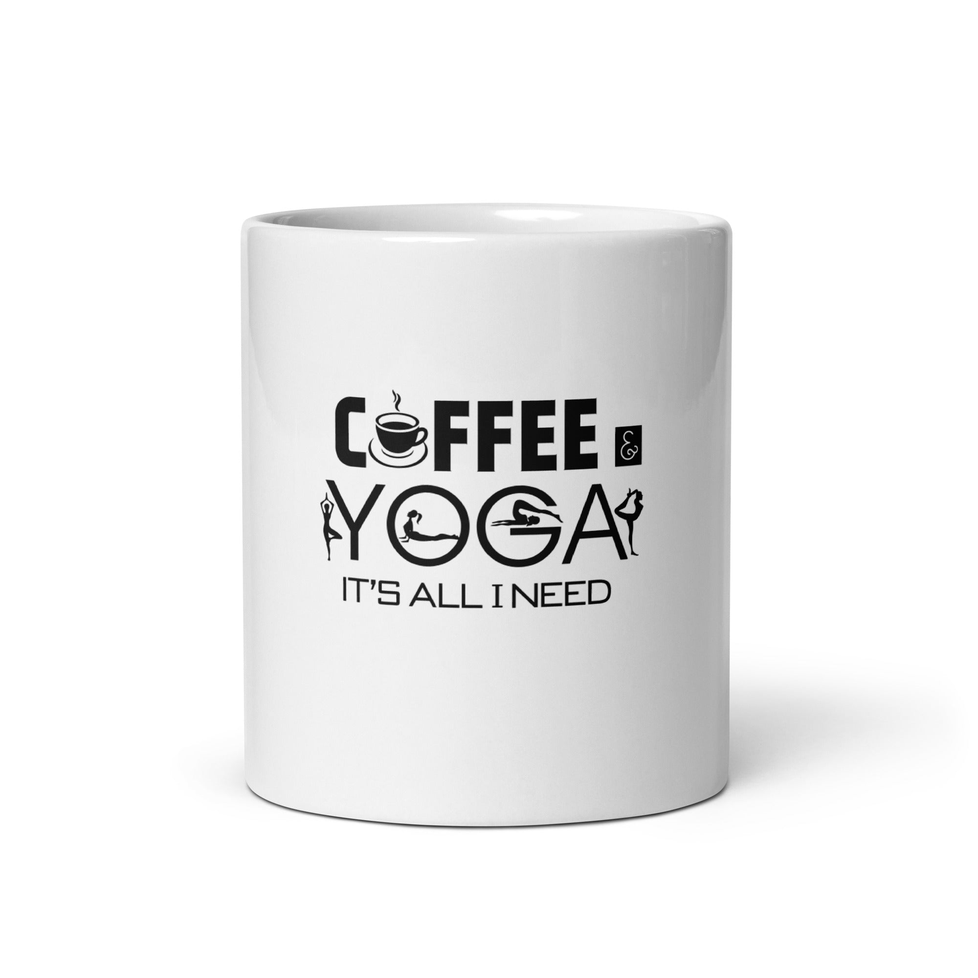 COFFEE YOGA IT'S ALL I NEED - White glossy mug