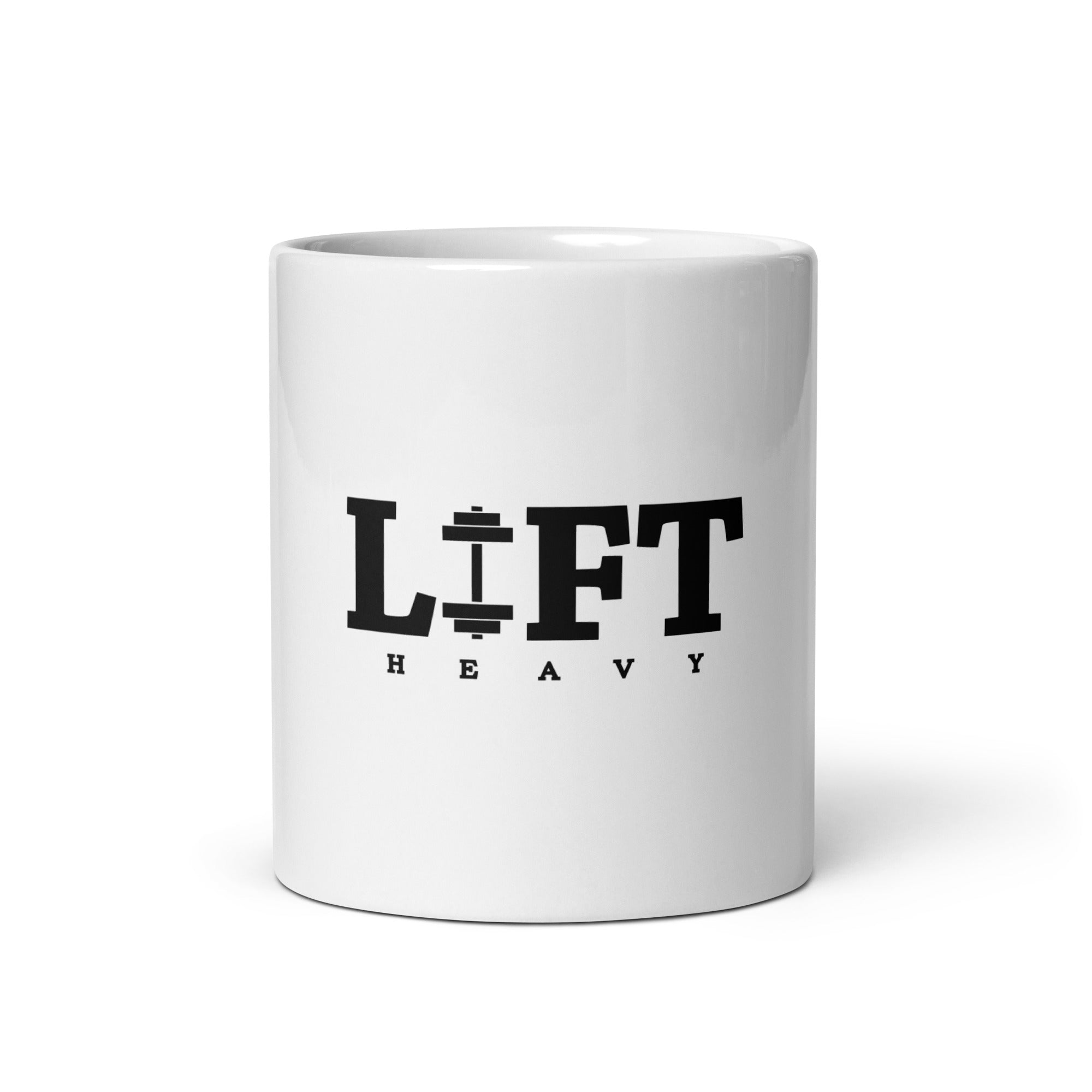 LIFT HEAVY - White glossy mug