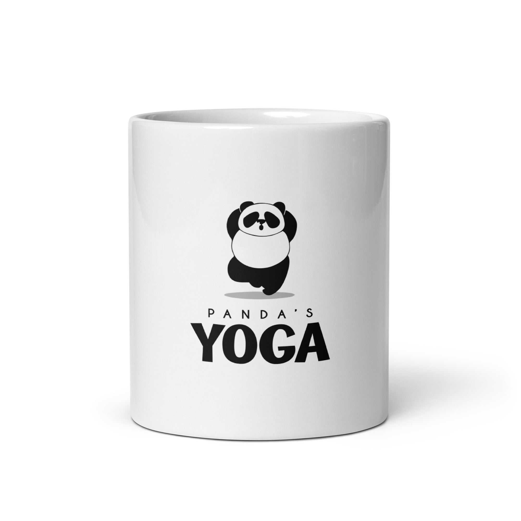 PANDA'S YOGA - White glossy mug