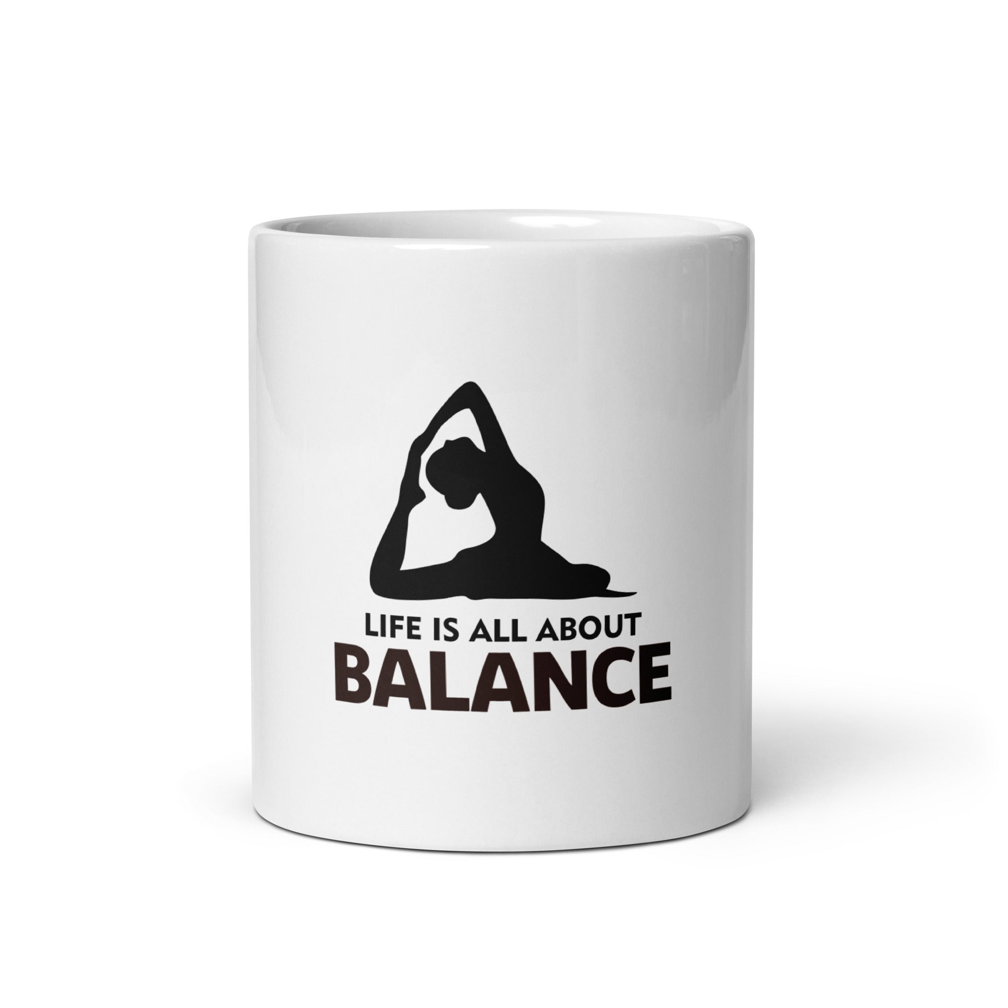 LIFE IS ALL ABOUT BALANCE - White glossy mug