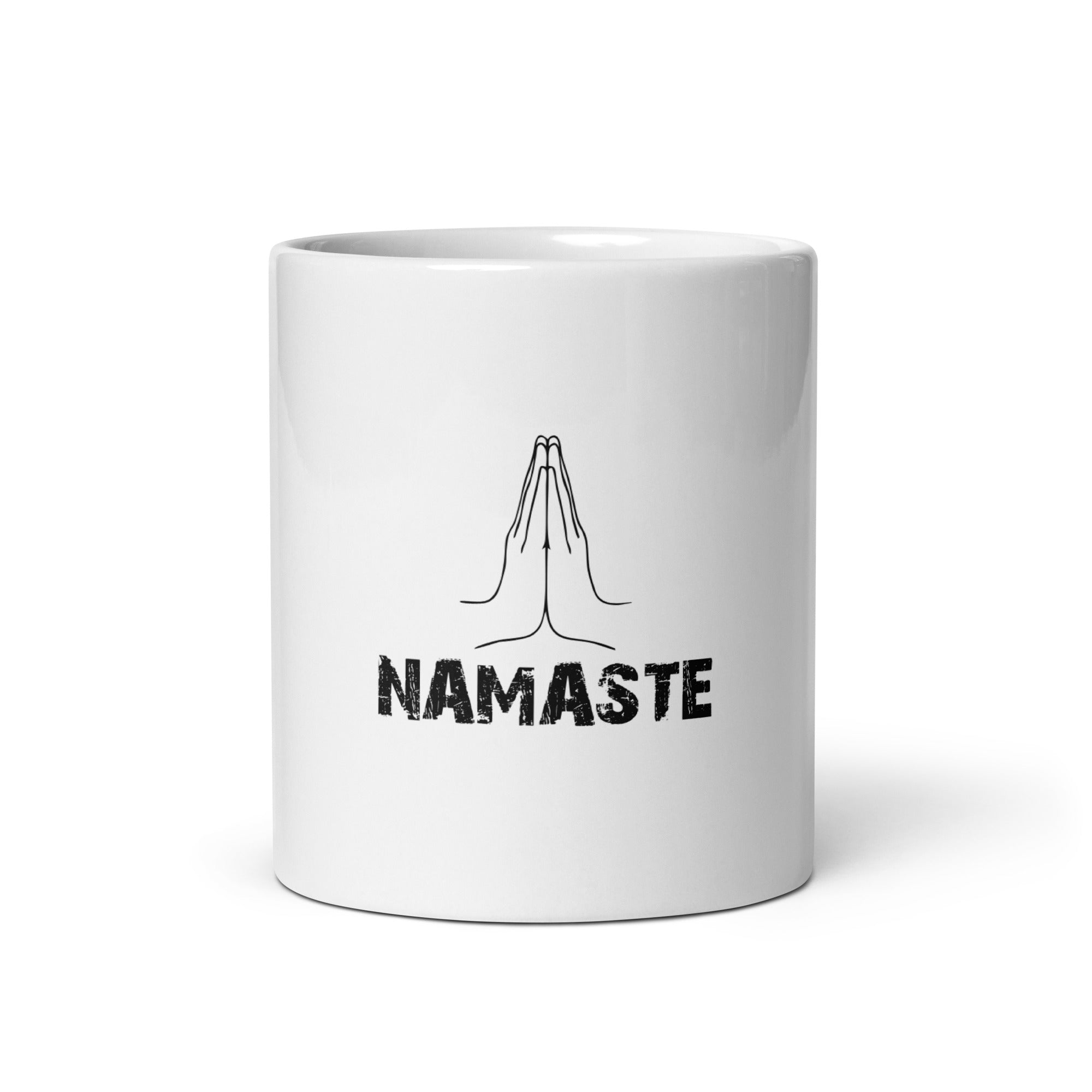 NAMASTE - White glossy mug